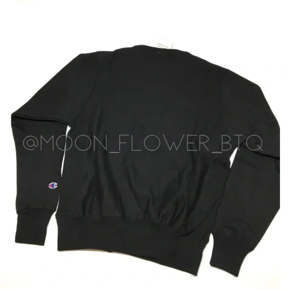 Champion Reverse Weave Crew Neck Sweatshirt Black - Picture 11 of 14
